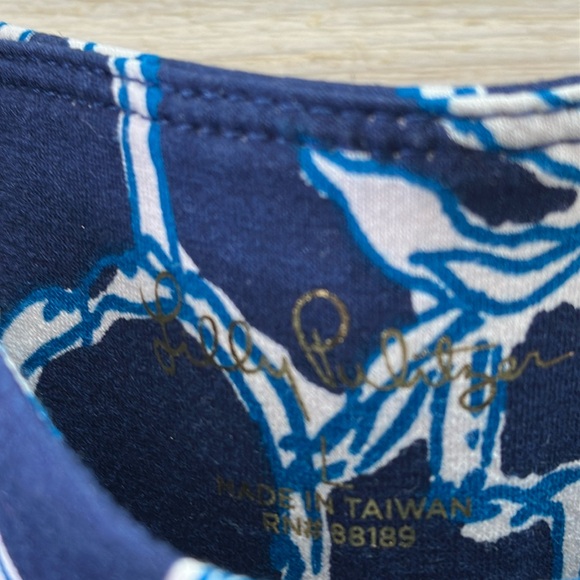 Lilly Pulitzer Loralee Pants in Bamboo High Tide Navy Blue Size Medium - Picture 3 of 7